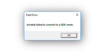 acrobat DDE server failed connect
