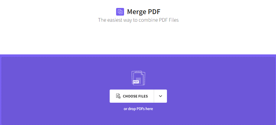 SmallPDF Merger Homepage