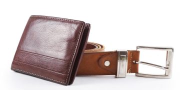 Leather Belt and Wallet Combo