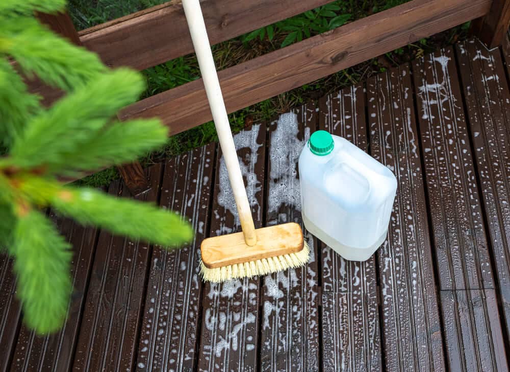 How to use soapy water to clean a patio